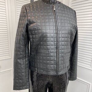 Real Leather Jacket Sz. S-M Quilted Studio 512t